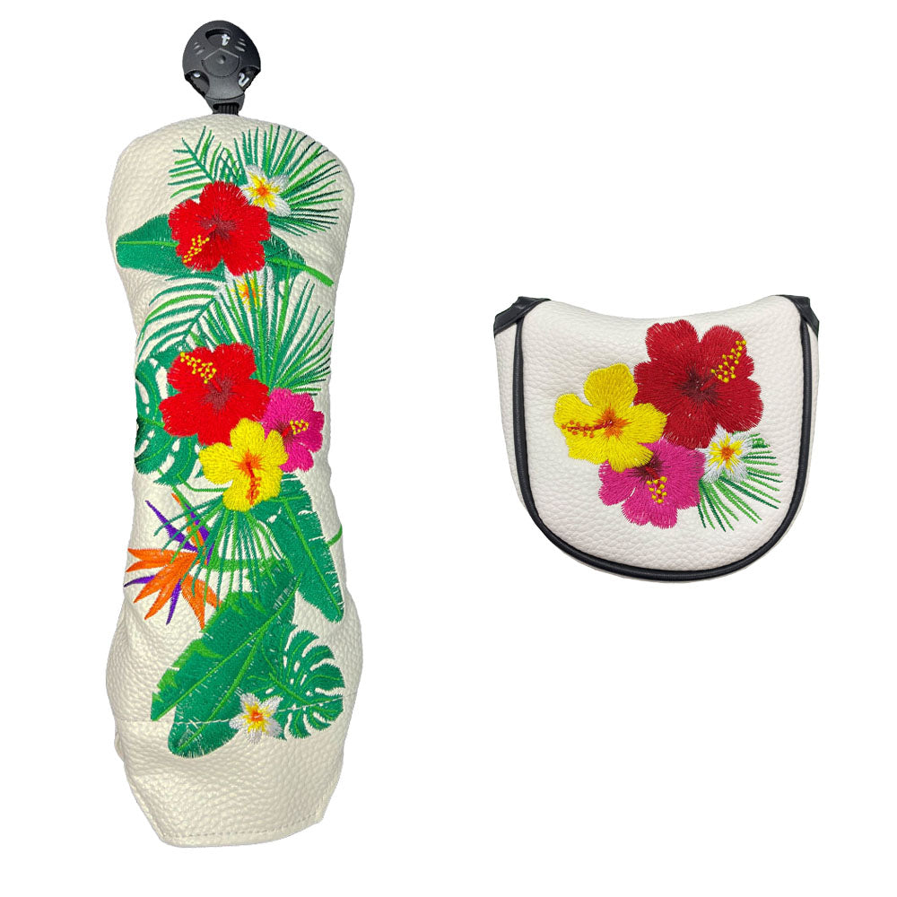 Tropical Golf Cover Set 1 Mallet Putter Cover & 1 Utility Cover