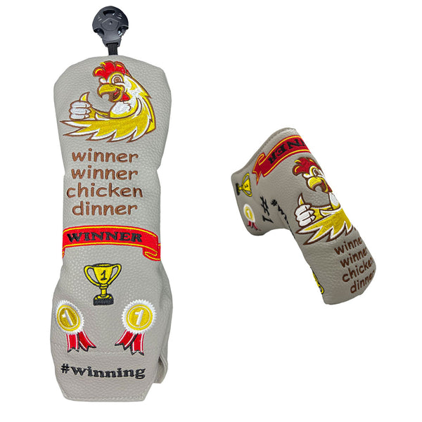 Giggle Golf Winner Winner Chicken Dinner Golf Club Set - One Utility Head Cover and One Blade Putter Cover