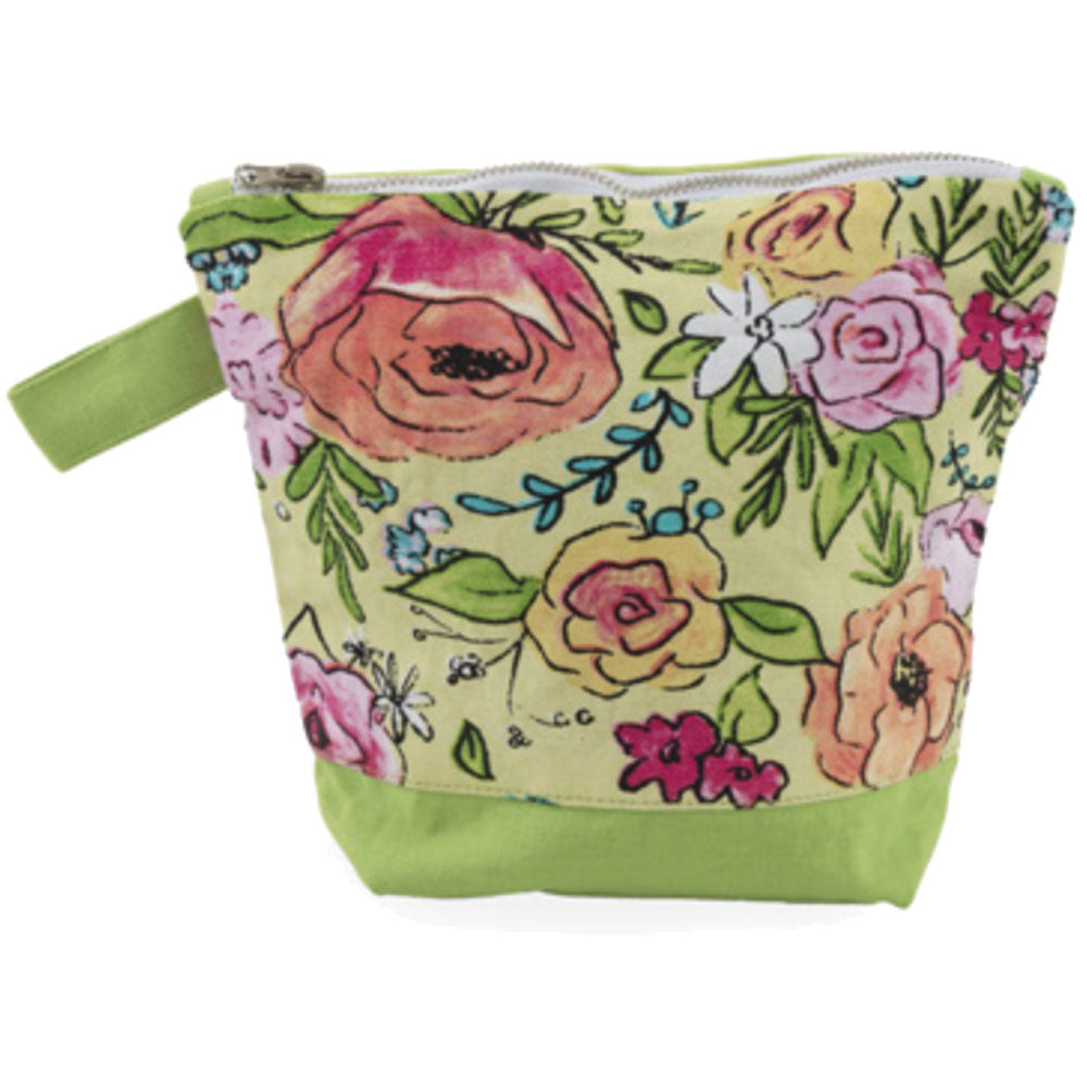 Flower Party canvas accessory bag with zipper — stylish golf accessory for women