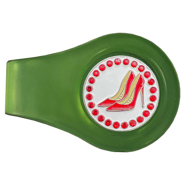 Giggle Golf Bling Red High Heels Golf Ball Marker On Magnetic Green Clip