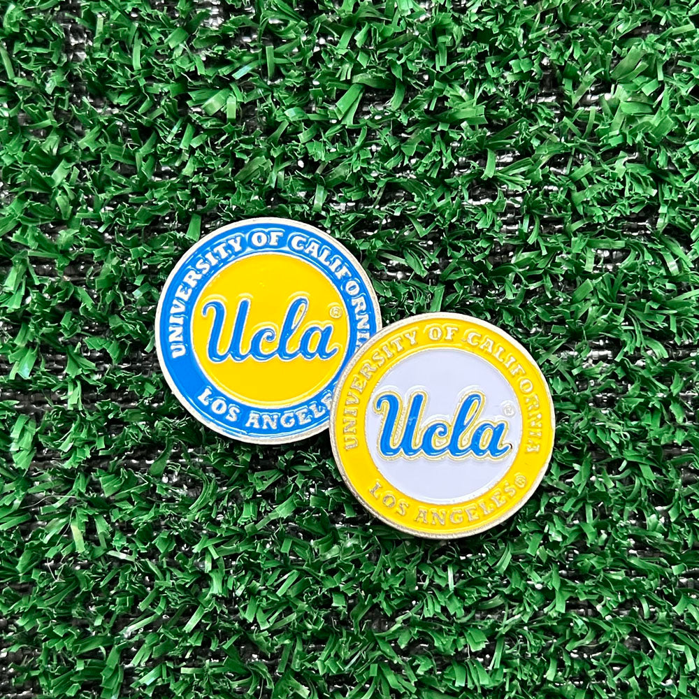 Fun UCLA double-sided golf ball marker with UCLA logo