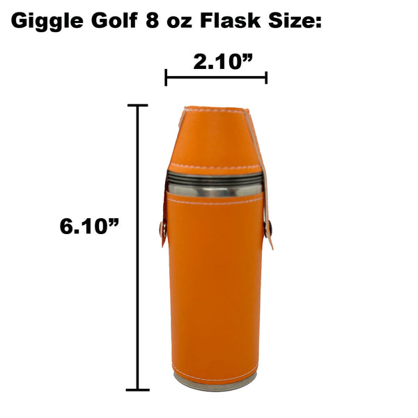 Giggle Golf 8 oz Flask Size - Orange Bottle