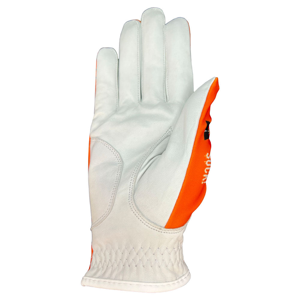 women's halloween golf glove with white palm. worn on right hand