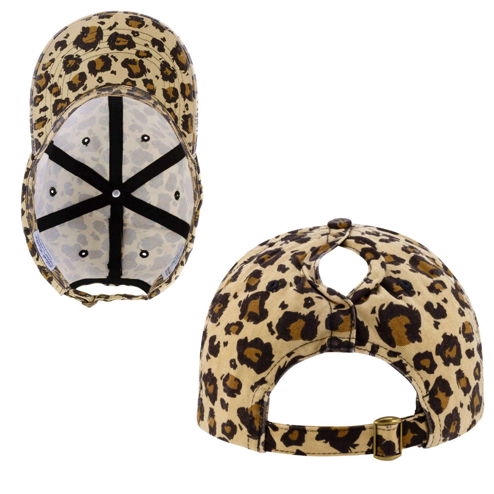 Giggle Golf Infinity Her Leopard Print Pony tail Hat