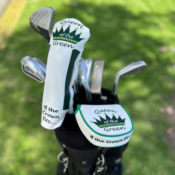 The Giggle Golf Bling Queen Of The Green Mallet Putter Cover & Utility Head Cover Set