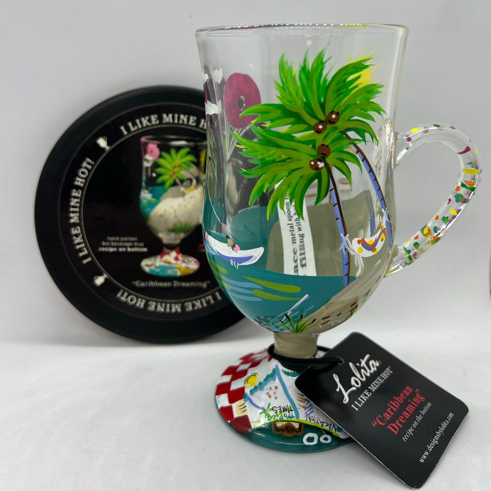 Lolita hand painted Caribbean Dreaming mug 9 oz women’s golf accessory