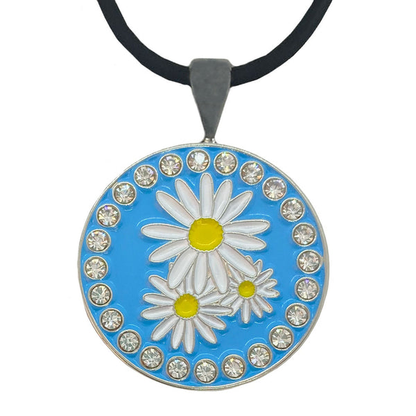 Giggle Golf Bling Daisies Golf Ball Marker With Magnetic Necklace
