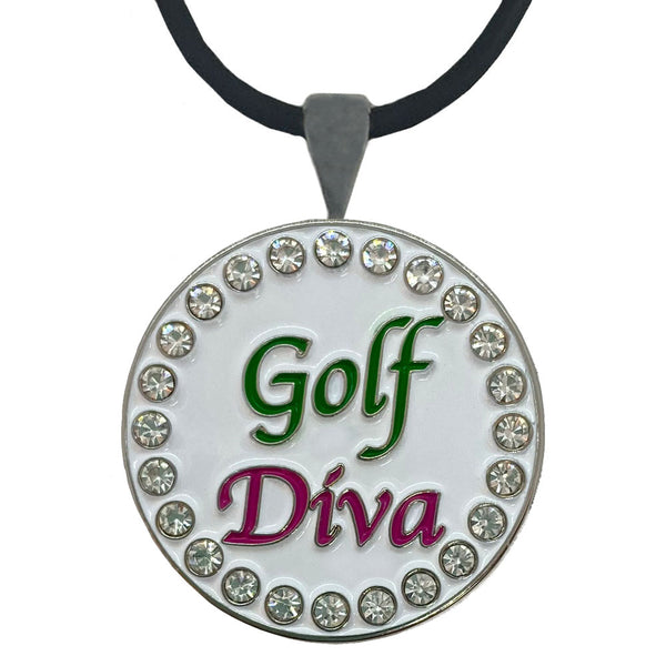 Giggle Golf Bling Golf Diva Ball Marker With Magnetic Necklace