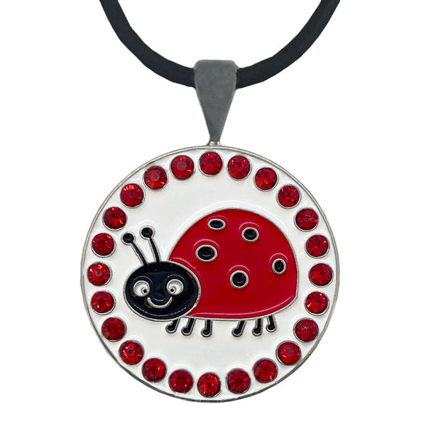 Giggle Golf Bling Ladybug Golf Ball Marker WIth Mganetic Necklace