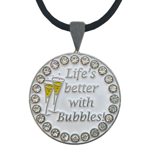 Giggle Golf Bling Life's Better With Bubbles Golf Ball Marker With Magnetic Necklace