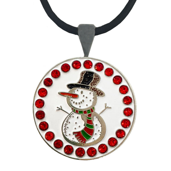 Giggle Golf Bling Snowman Golf Ball Marker With Magnetic Necklace