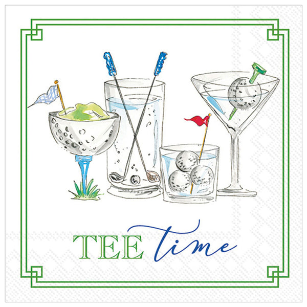 Pack of 20 Golf Drinks "Tee Time" Cocktail Napkins