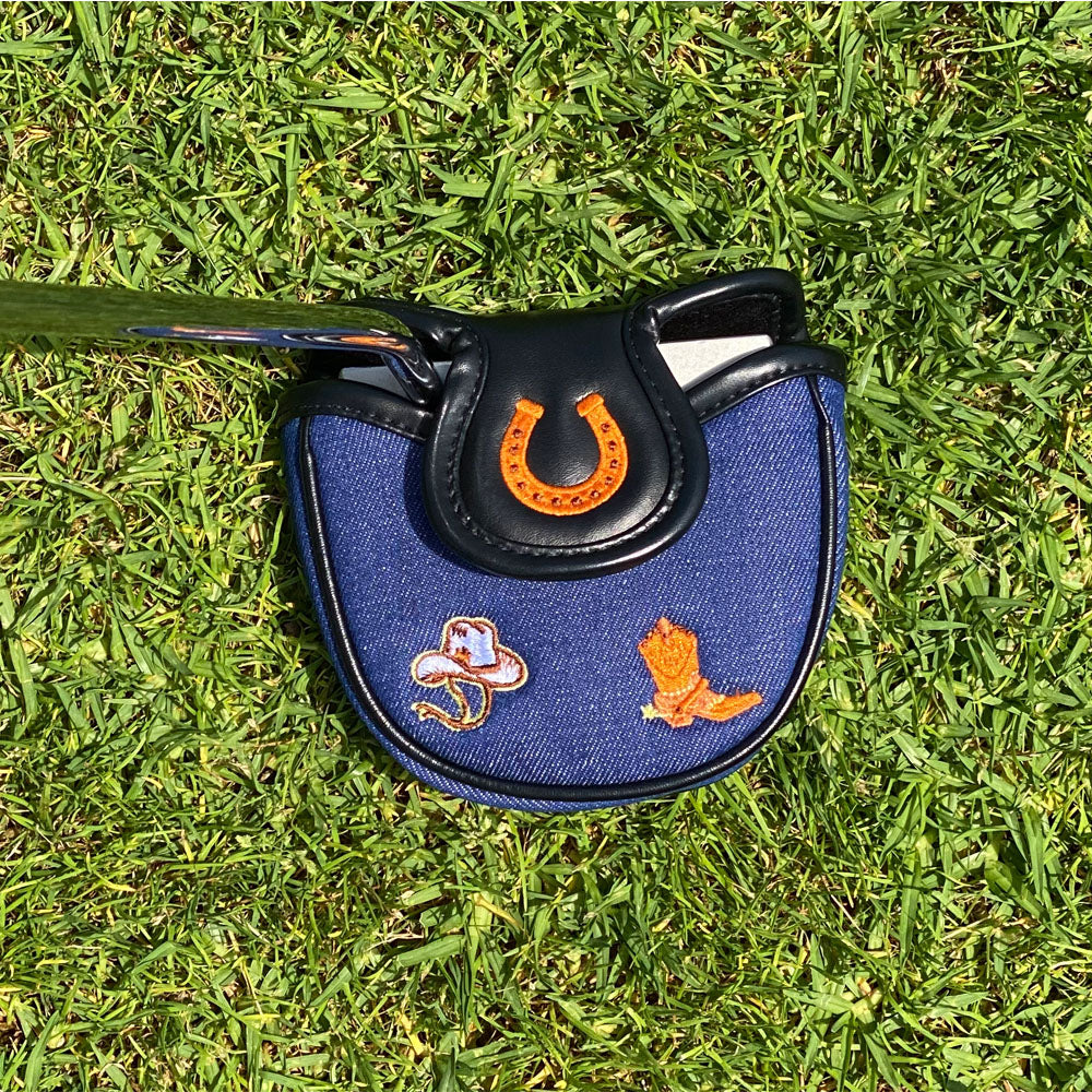Giggle Golf Western Denim Mallet Putter Cover