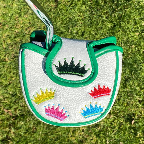 The back of the Giggle Golf Bling Queen of The Green mallet putter cover.