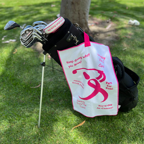 Giggle Golf Breast Cancer Awareness Waffle Golf Towel