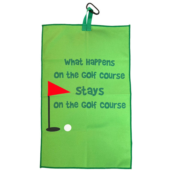 Giggle Golf Green What Happens On The Golf Course Waffle Golf Towel