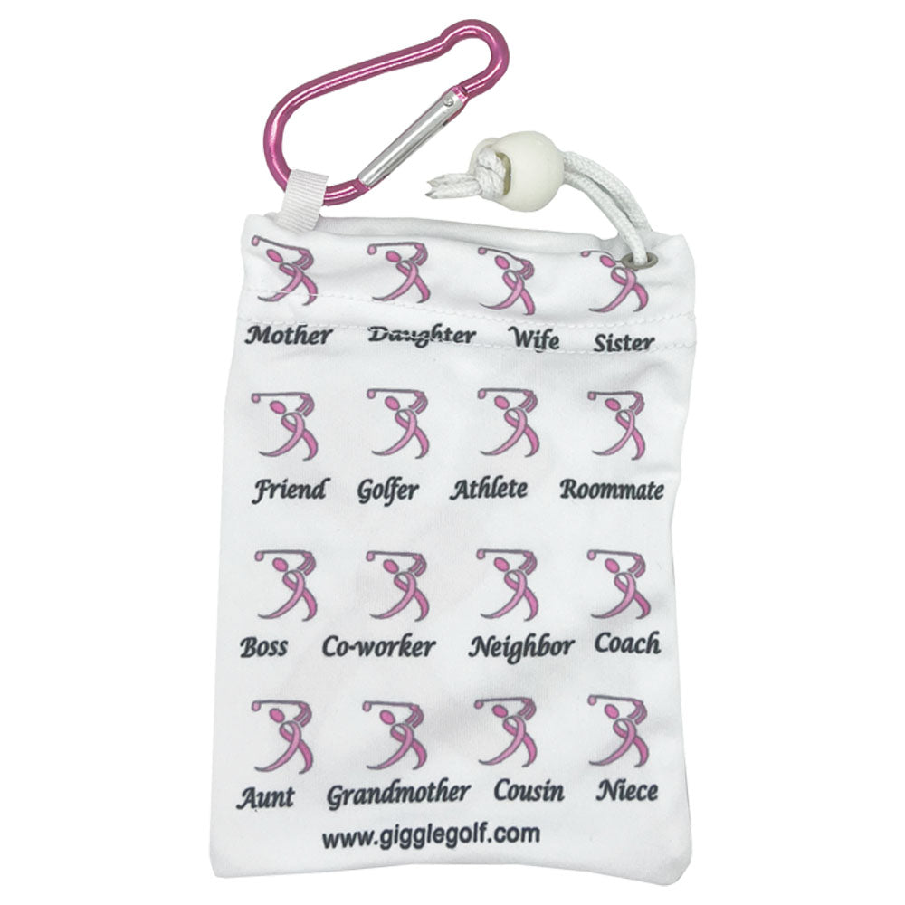 Pink Ribbon Golfer Golf Tee Bag