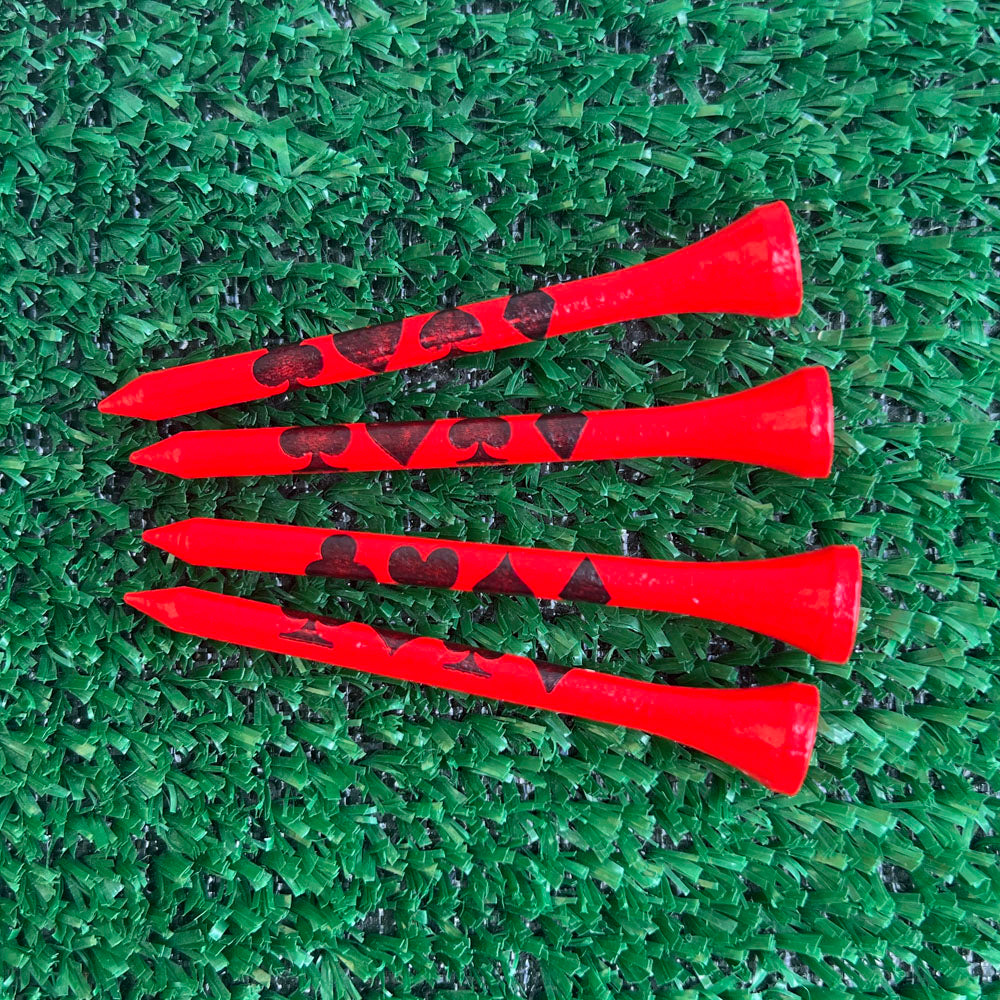 Poker Red Wooden Golf Tees | 2.75" Bulk Packs