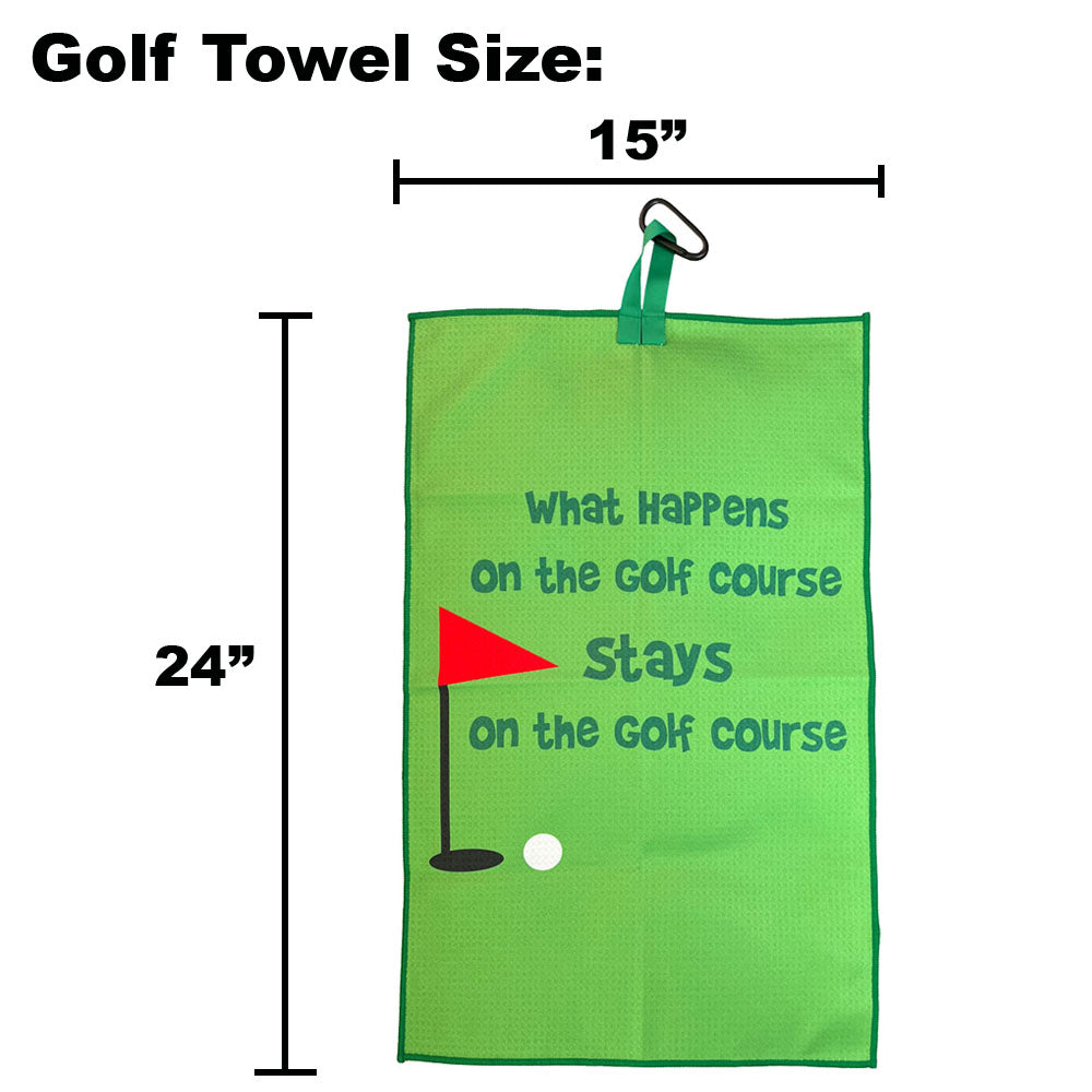 What Happens On The Golf Course Waffle Golf Towel & Tee Bag