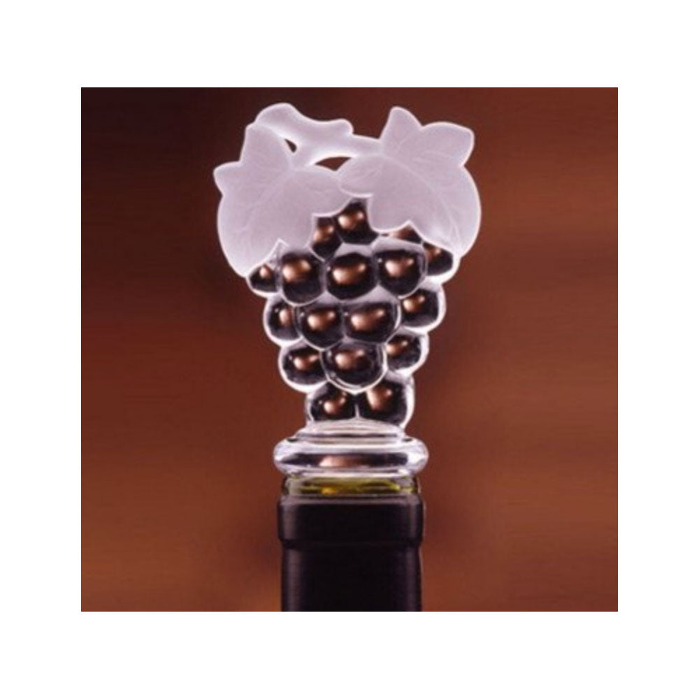 fun acrylic grapes bottle stopper frosted leaves wine gift
