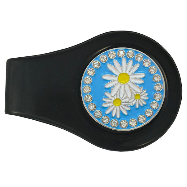 bling daisies golf ball marker with magnetic black clip