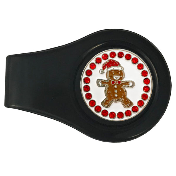 bling gingerbread man golf ball marker with a magentic black clip
