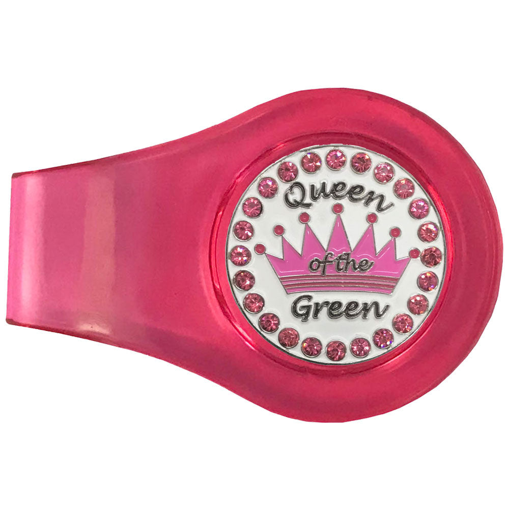 Pink crown and crystals sparkle on this royal marker on a pink clip. Women golfers will love this design. Bow to the Queen!