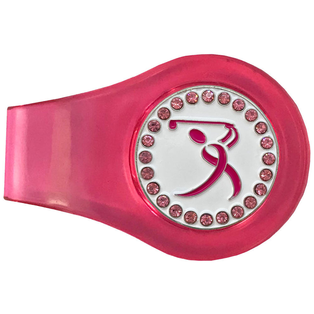 Breast Cancer Awareness ribbon marker on a pink clip. This stylish design is ideal for women golfers. Let’s find a cure!