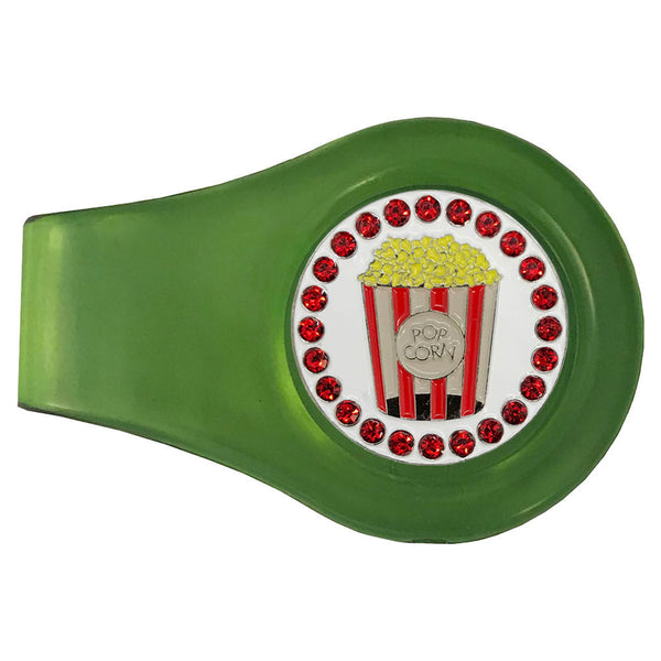 bling popcorn bucket golf ball marker with a magentic green clip