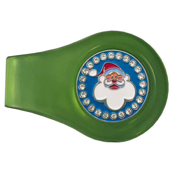bling santa golf ball marker with a magentic green clip