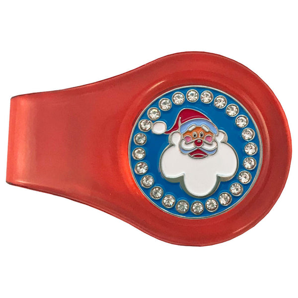 bling santa golf ball marker with a magentic red clip