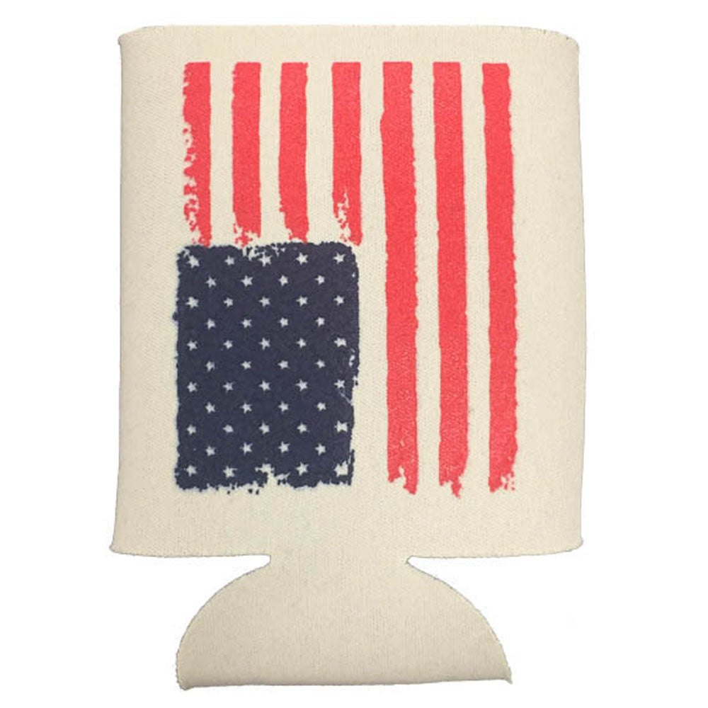 USA Can Cooler Sleeve – Neoprene sleeve with American flag design, fits standard 12 oz cans