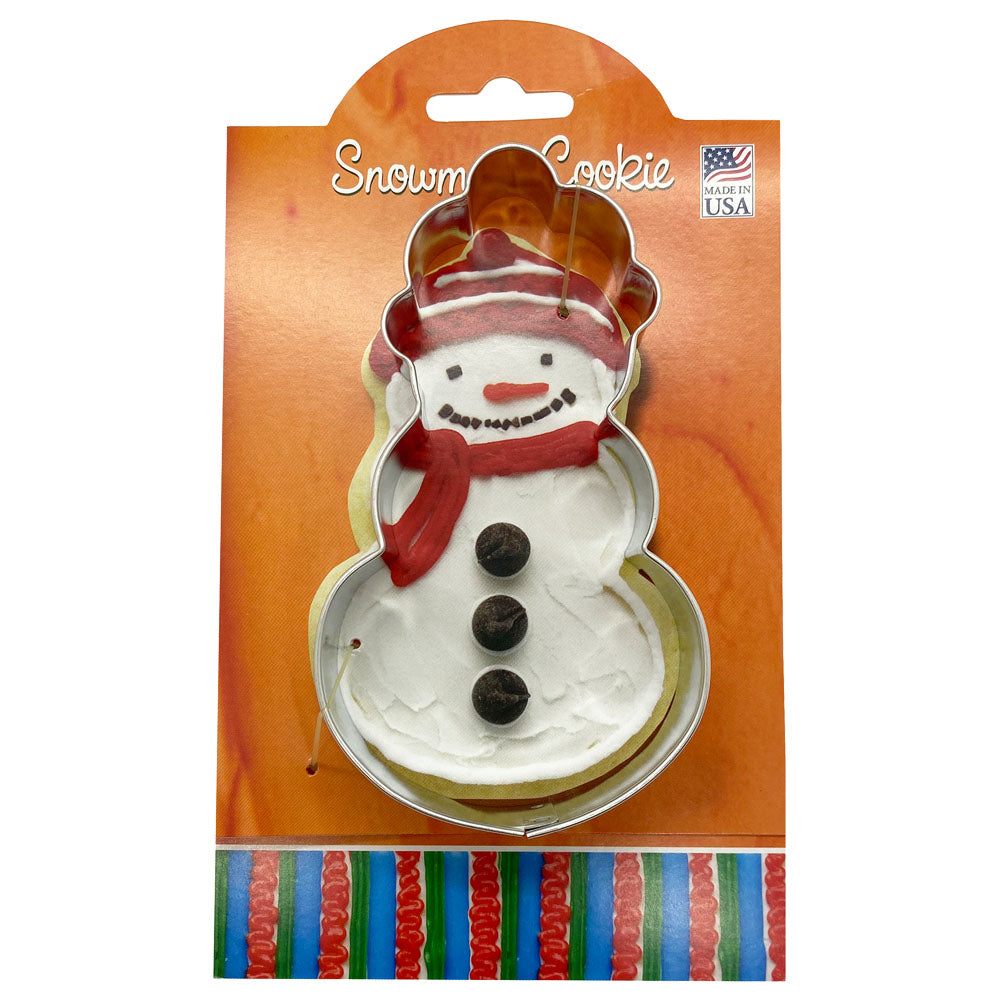 snowman cookie cutter with recipe card holiday baking accessory