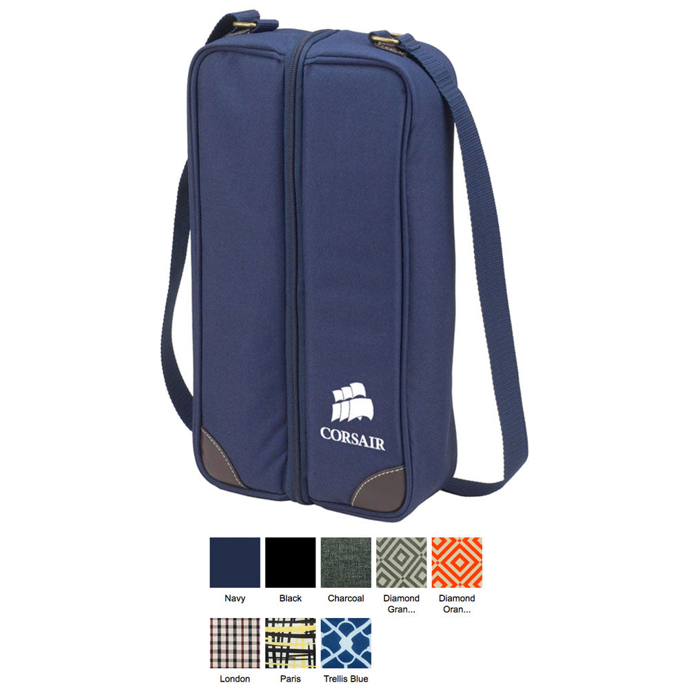 Customizable Insulated Wine Carrier Set With Several Color Options