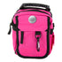 hot pink custom urban day pack with custom golf ball medallion