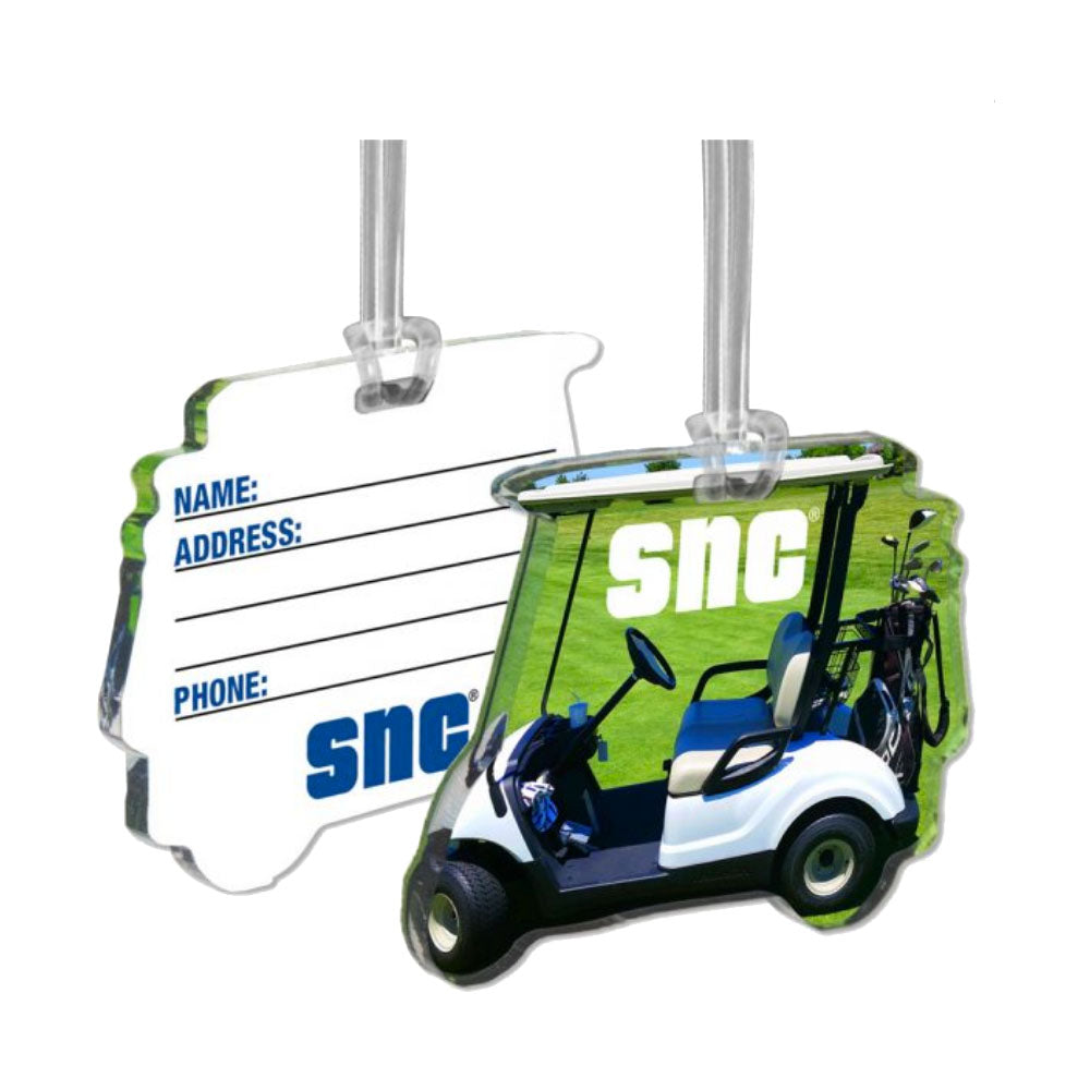 custom shape write-on golf bag tag