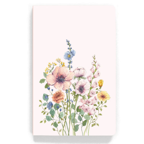 light pink notebook with flower design