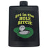 get in the hole bitch black plastic hip flask