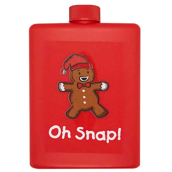 gingerbread man cookie red plastic golfing hip flask