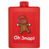 gingerbread man cookie red plastic golfing hip flask