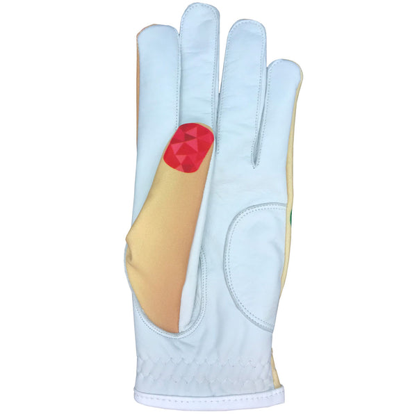 golf diva women's golf glove with nail polish deign on the finger tips