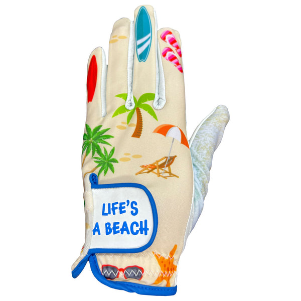 life's a beach colorful women's golf glove