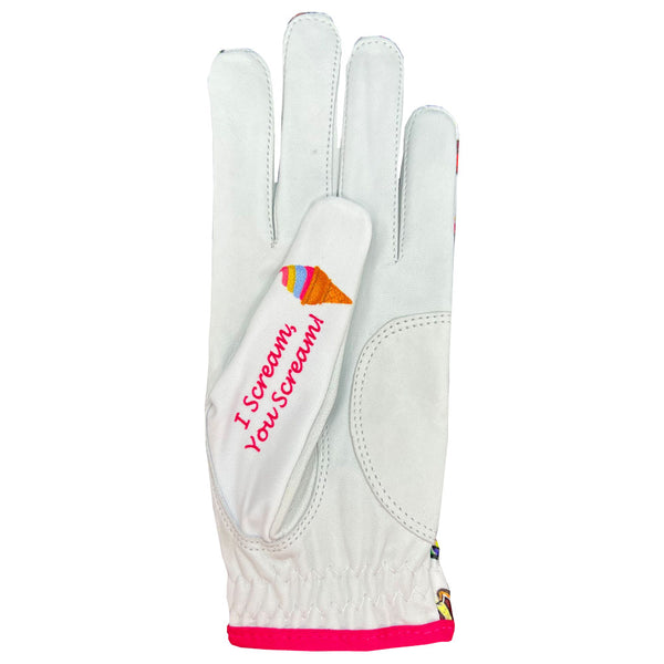 Giggle Golf Sweet On Golf Women's Golf Glove, Worn On Left Hand, Back Side