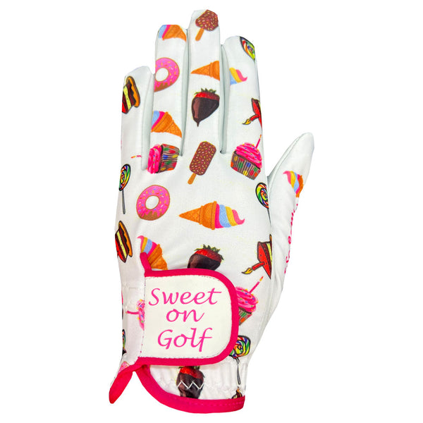 Giggle Golf Sweet On Golf Women's Golf Glove, Worn On Left Hand