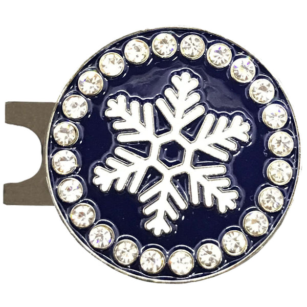 bling snowflake golf ball marker with a magnetic hat clip