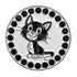 bling black and white cat golf ball marker only