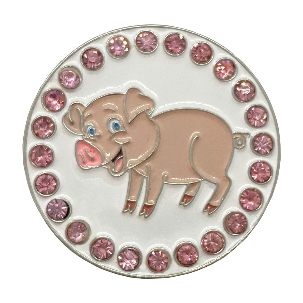 bling pink pig golf ball marker only