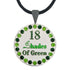 bling 18 shades of green golf ball marker necklace