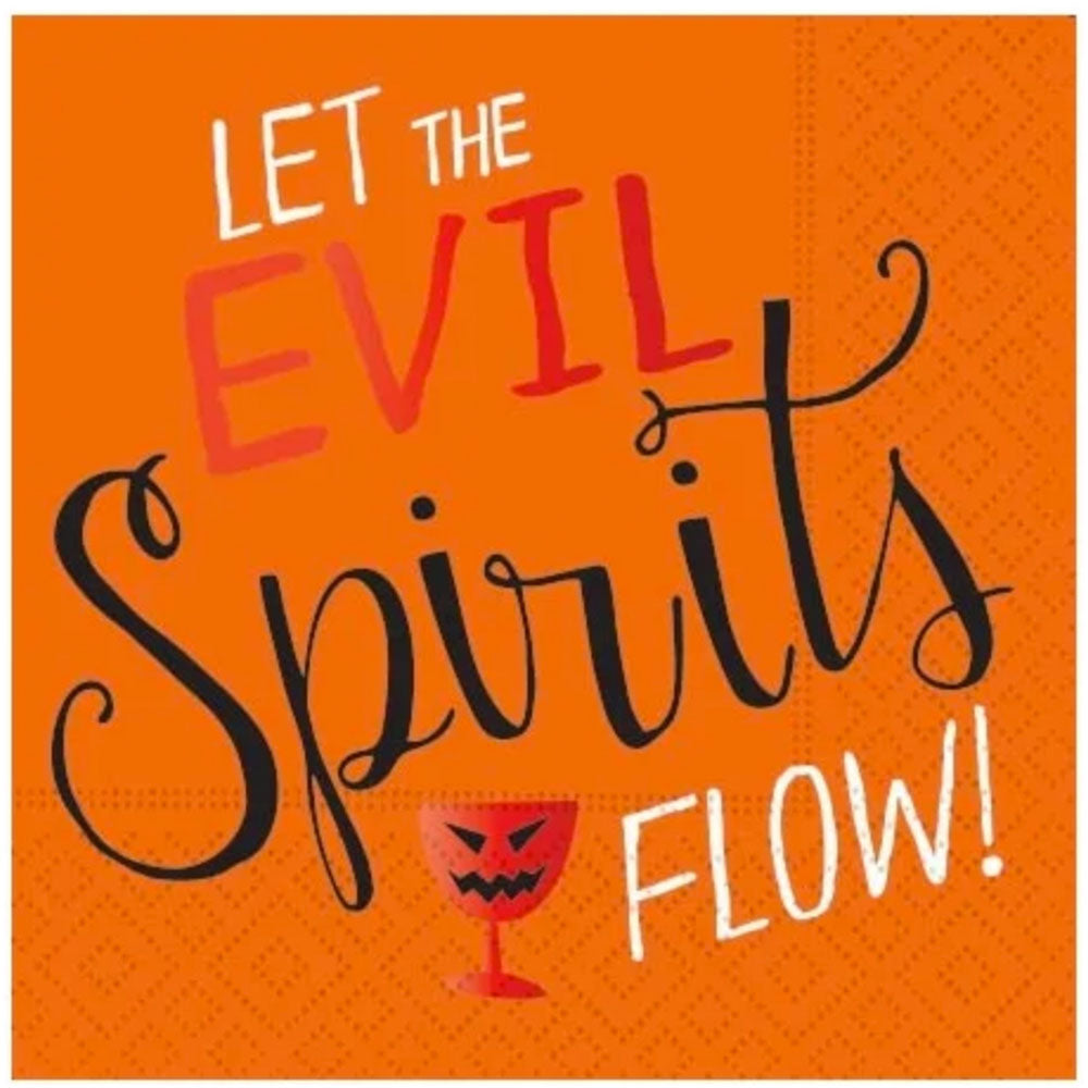 Evil Spirits cocktail napkins – spooky napkins for a golf party or Halloween celebration, or any ghoulish gathering. Shop now