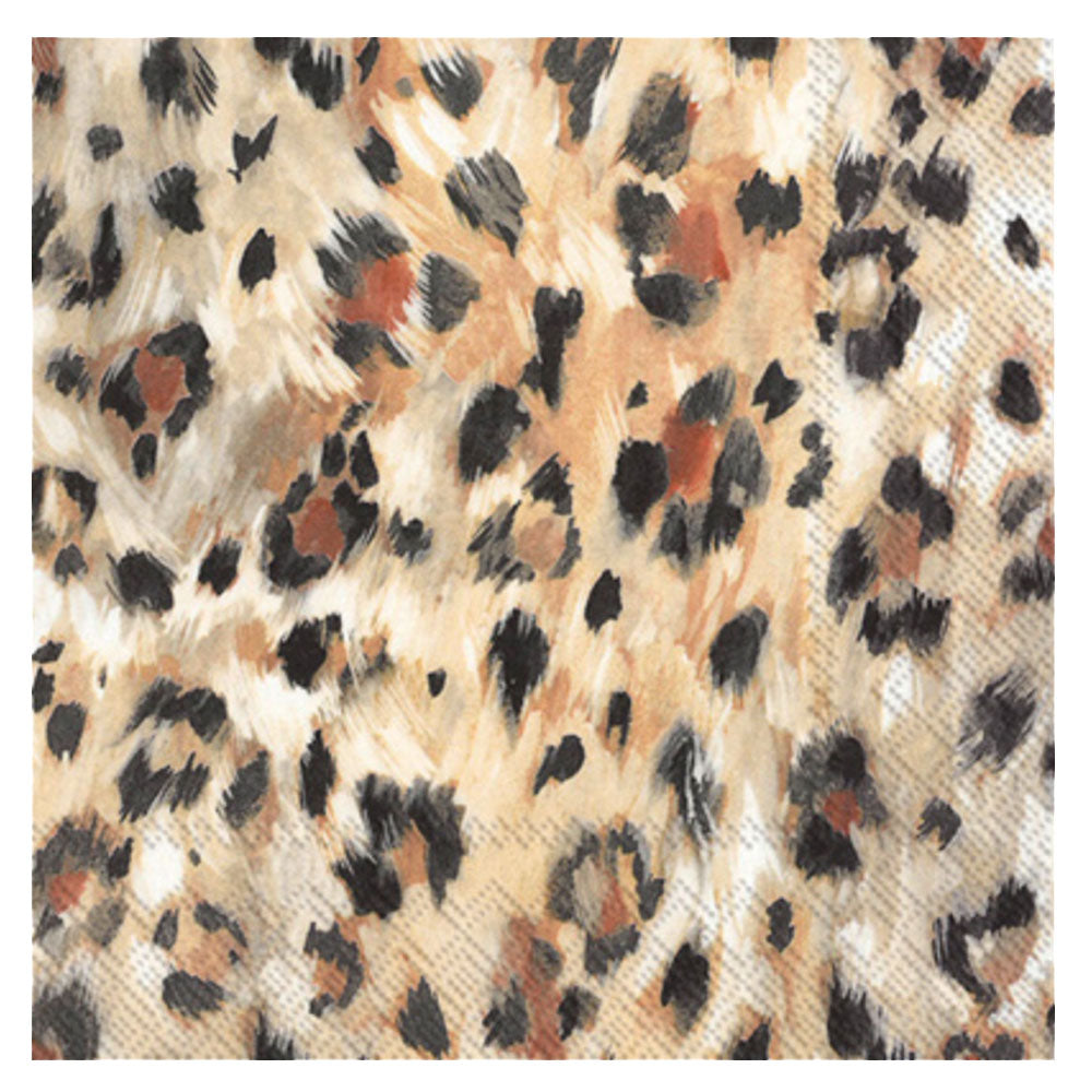 Leopard pattern cocktail napkins (20 ct), 3 ply paper — animal print lovers, get ready to sip in style.